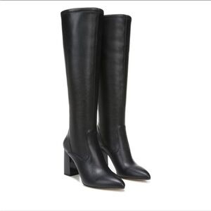 Franco Sarto black leather knee high boots